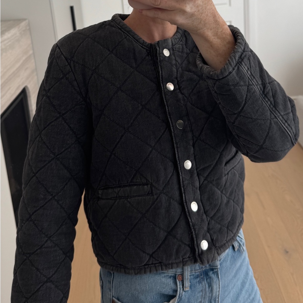 ba&sh Gladys Jacket Quilted denim in Blackstone